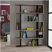 Decortie Bücherregal Mito, Standregal Bücherregal Holz Wohnzimmer, 108,5 x 25,5 x 161 cm