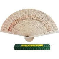 Yudu Handfächer Holzfächer Fächer Natur Holz