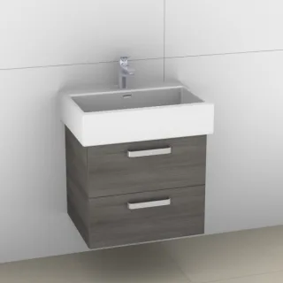 Artiqua 415 Waschtischunterschrank für Living City 817433 Graphit Struktur quer, 415-WU2L-L7-7098-40 415-WU2L-L7-7098-401