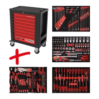 KS Tools Performanceplus Werkstattwagen-Satz P15 mit 180 Werkzeugen für 4 Schubladen - 815.4180