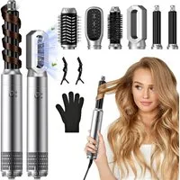 AIBISTAR Multihaarstyler 6-in-1 Haarstyler & Haartrockner,Warmluftbürste Airstyler Set, 3 einstellbare Temperaturstufen,360 Grad drehbares Antitangle Kabel
