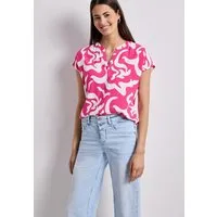 STREET ONE Shirtbluse mit geschlitztem Rundhalsausschnitt