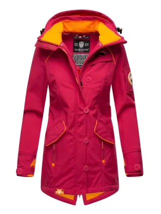 Marikoo Damen Softshelljacke – Soulinaa, wasserdicht mit abnehmbarer Kapuze