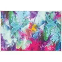 Kleine Wolke Badematte Fusion, Badvorleger, Badezimmer Teppich, Höhe 5 mm, rutschhemmend beschichtet, fußbodenheizungsgeeignet, Polyester, rechteckig, Badteppich, bedruckt, modernes Design, kräftige Farben
