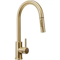 wohnwerk.idee Küchenarmatur ausziehbar Wasserhahn Küche Gold Matt Gebürstet Kupfer Schwarz Chrom
