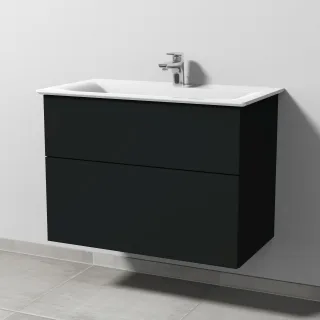 Sanipa 3way Waschtischunterbau zu Ideal Standard Connect Air Waschtisch mit 2 Auszügen, Vulkan-Matt SP6421V