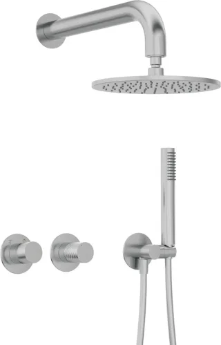 Neuesbad Serie 600 horizontale Unterputz Dusch-Set mit Kopfbrause Neuesbad Serie 600 Hexa edelstahl NB1DENHS_F0YK1