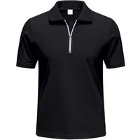 Allthemen Poloshirt mit Cord-Struktur Halbzip Kurzarmshirt