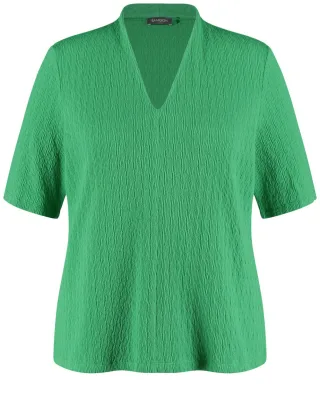 SAMOON - Halbarmshirt aus Struktur-Jersey grün - Gr. - 52