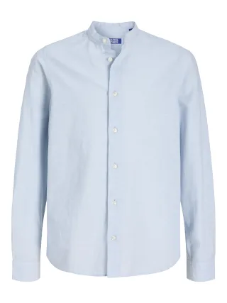 JACK&JONES - JJEBREEZE LINEN BLEND BAND SHIRT L/S JNR Celestial Blue - Gr. - 140