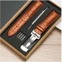 Sunicol Uhrenarmband Vintage,18/20/22mm, weiches Leder, Ersatzbänder für Uhren Smarte Uhren, Edelstahl-Schnalle