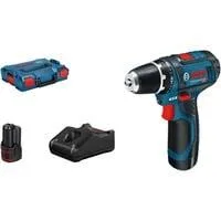 Akku-Bohrschrauber GSR 12V-15 Professional, 12 Volt blau/schwarz, 2x Li-Ionen Akku 2,0Ah, in L-BOXX