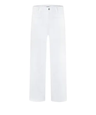 CAMBIO - Tess pocket cropped modern white fringed - Gr. - 28