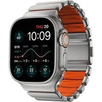 Nomad Smartwatch-Armband Stratos Band Titanium Natural 49mm Ultra Orange