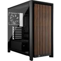 FRAME 4000D WOOD RS, Tower-Gehäuse schwarz/holz, Tempered Glass