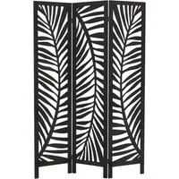 ML-DESIGN Paravent Raumteiler Faltbarer Sichtschutz Indoor Stellwand Sichtschutzwand, Raumtrenner 3-teilig Schwarz 170x121 cm aus Holz freistehend Trennwand