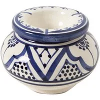 Casa Moro Aschenbecher Marokkanischer Keramik Aschenbecher Windaschenbecher handgetöpfert, handbemalt, Kunsthandwerk aus Marrakesch