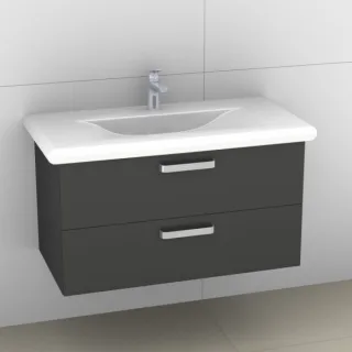 Artiqua 415 Waschtischunterschrank für Living Style 814437 Anthrazit Hochglanz, 415-WU2L-L18-7015-51 415-WU2L-L18-7015-51
