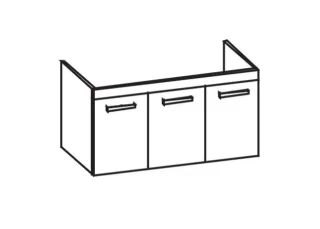 Artiqua 411 Waschtischunterschrank für 2nd Floor 049112 Stahlgrau, 411-WU3T-D21-7142-88 411-WU3T-D21-7142-88
