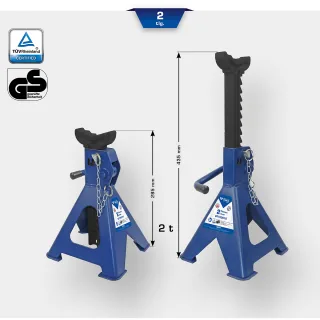 Brilliant Tools Unterstellböcke (Paar) mit Schnellentriegelung, 2 Tonnen - BT180010