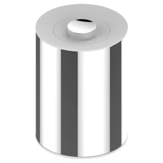 Keuco Plan Abfalleimer mit Deckel 04989170051 5 l, Abfallbehälter / Kosmetikeimer, Standmodell, herausnehmbarer Innenbehälter, Aluminium / Weiß