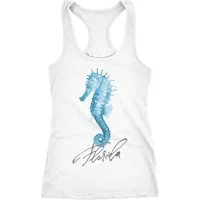 Neverless Tanktop Damen Tank-Top Shirt Flamingo Seepferdchen Florida Watercolor