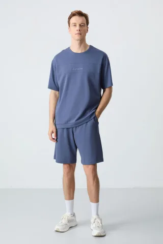 Herren Übergrößen Baumwollmischung T-Shirt und Shorts Set