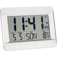 TFA Dostmann Funkwanduhr digitale Wanduhr TFA 60.4519 mit Datum, Wochentag und Innentemperatur