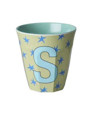 Rice Melamin Becher Buchstabe S/Stars/Hellgrün 250ml