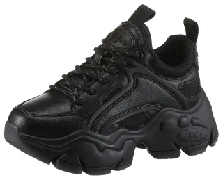 Buffalo Sneaker "BINARY" in monochromer Optik, Freizeitschuh, Halbschuh, Schnürschuh