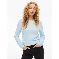 Vila Rundhalspullover VIDALO O-NECK L/S KNIT TOP- NOOS Baumwolle, regular fit