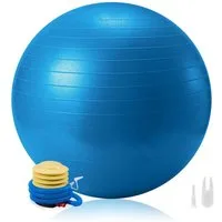 Penelife Gymnastikball 55cm Pilates Ball Sitzball Büro Ergonomisch - Pezziball mit Pumpe (Packung, 1x Fitnessball, Exercise Ball, 1x Pumpe), Durchmesser 55 cm, einfarbig blau