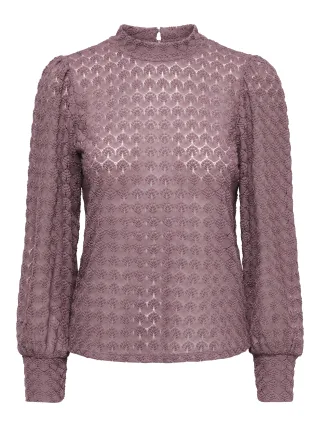 JDY - JDYAVERY L/S LACE TOP JRS NOOS Grape Shake - Gr. - S