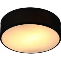monzana Deckenleuchte Deckenleuchte, Innenbeleuchtung, Deckenlampe Stoff Schwarz 30 cm Modern E27 Rund 1 Flammig