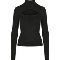 URBAN CLASSICS Langarmshirt Urban Classics Damen Ladies Cut-Out Turtleneck Longsleeve (1-tlg)