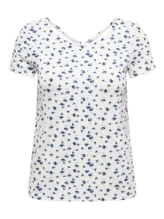 ONLY - ONLBERA BACK LACE UP S/S TOP JRS NOOS Cloud Dancer - Gr. - L