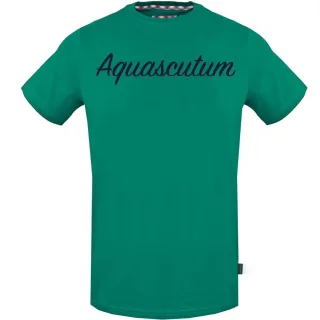 Aquascutum Unterschrift Logo Grünes T-Shirt