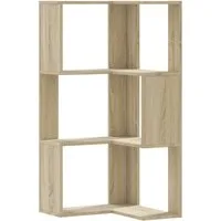 vidaXL Bücherregal Eck-Bücherregal 3 Böden Sonoma-Eiche 50x50x102 cm Holzwerkstoff, 1-tlg.