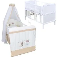 Baby-Delux Komplettbett Babybett Jack Komplettset, 10-tlg., Kinderbett 70x140 cm weiß, Bettset verschiedene Designs