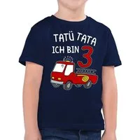 Shirtracer T-Shirt Tatü Tata Ich bin drei Feuerwehrauto (1-tlg) 3. Geburtstag