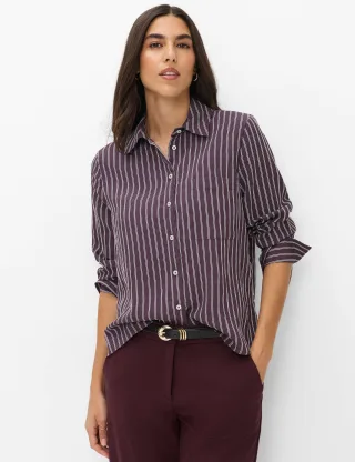 Brax Damen Bluse Style VICA blackberry violet, dunkles lila, Gr. 46