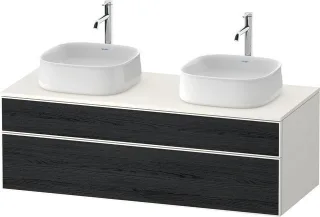 Duravit Zencha Konsolenwaschtischunterbau wandhängend Eiche Schwarz & Weiß Matt & Supermatt 1300x550 ZE4823B16840000