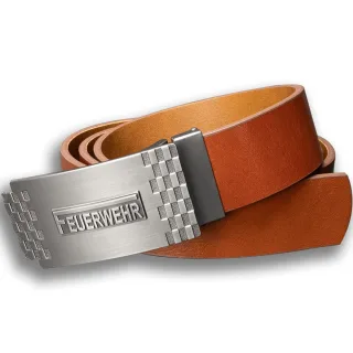 Feuerwehrgürtel "langes F" Echtleder versch. Designs | Style Racer 100 cm Leder braun