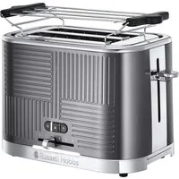 RUSSELL HOBBS Toaster Geo Steel 25250-56 6 Stufen Auftaufunktion Edelstahl 1640W, für 2 Scheiben, 1640 W