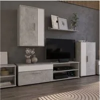 Vicco Wohnwand Berno, Beton/Weiß, mit 1 Klappe, (2-St)