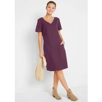 bonprix Minikleid für warme Tage, aus Leinen und Baumwolle, A-Linie, mit V-Ausschnitt