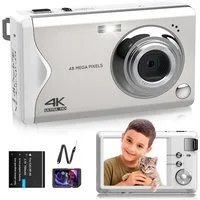 FANNOU Digitalkamera, 48MP 1080P FHD Fotokamera mit 3,0 Zoll Bildschirm Kompaktkamera (16X Digitalzoom Tragbar Kompaktkamera, mit 32GB TF-Karte)