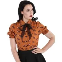 Hell Bunny Blusenshirt Vixey Braun