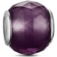 PANDACHARMS Bead Kleiner Lila Facettenglas Charm für Armband, Hülse aus 925 Silber