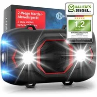 HEIMWERT Ultraschall-Tierabwehr Marderschreck Auto Marderschutz, 2 Wege Marder Abwehr mit Blitzlicht/wechselnden Ultraschall Frequenzen